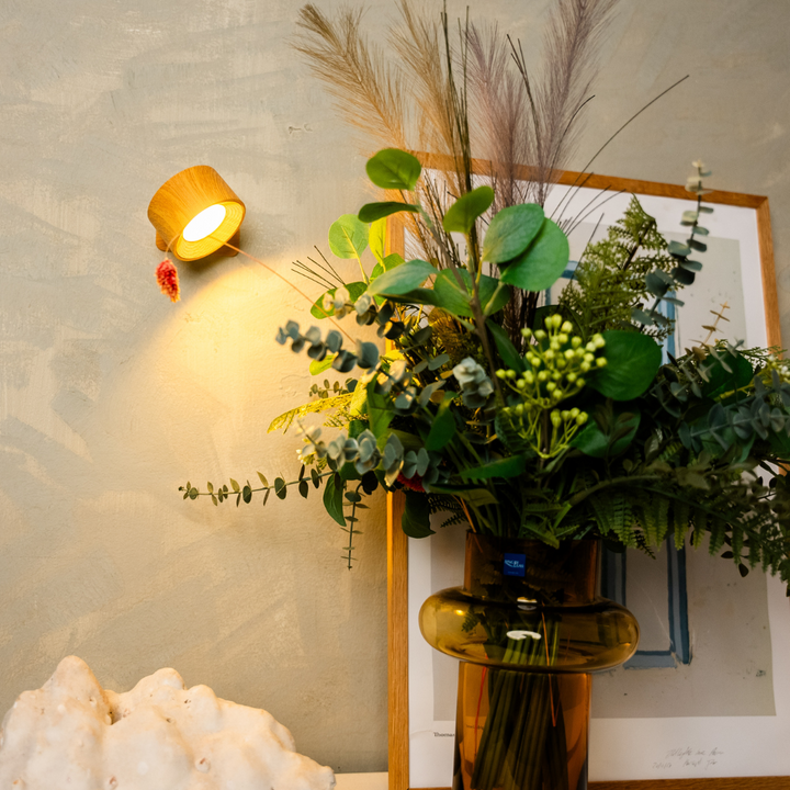 Cordless LED Wall Light with 360° Rotating Head, Touch Dimmer, 3 Colours