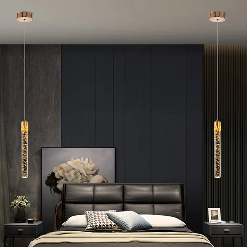 Cylinder-Shaped Glass Pendant Lamp - Lustreau