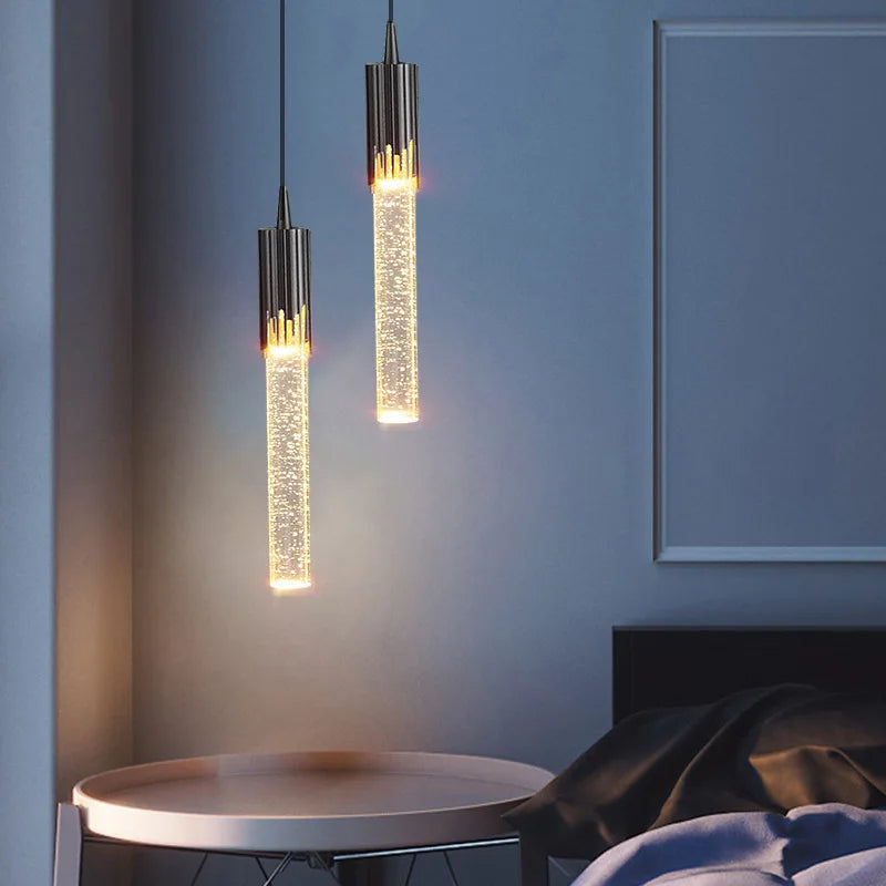 Cylinder-Shaped Glass Pendant Lamp - Lustreau