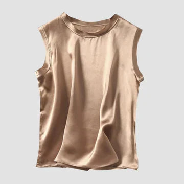 Féline - Sleeveless Silk Satin Top