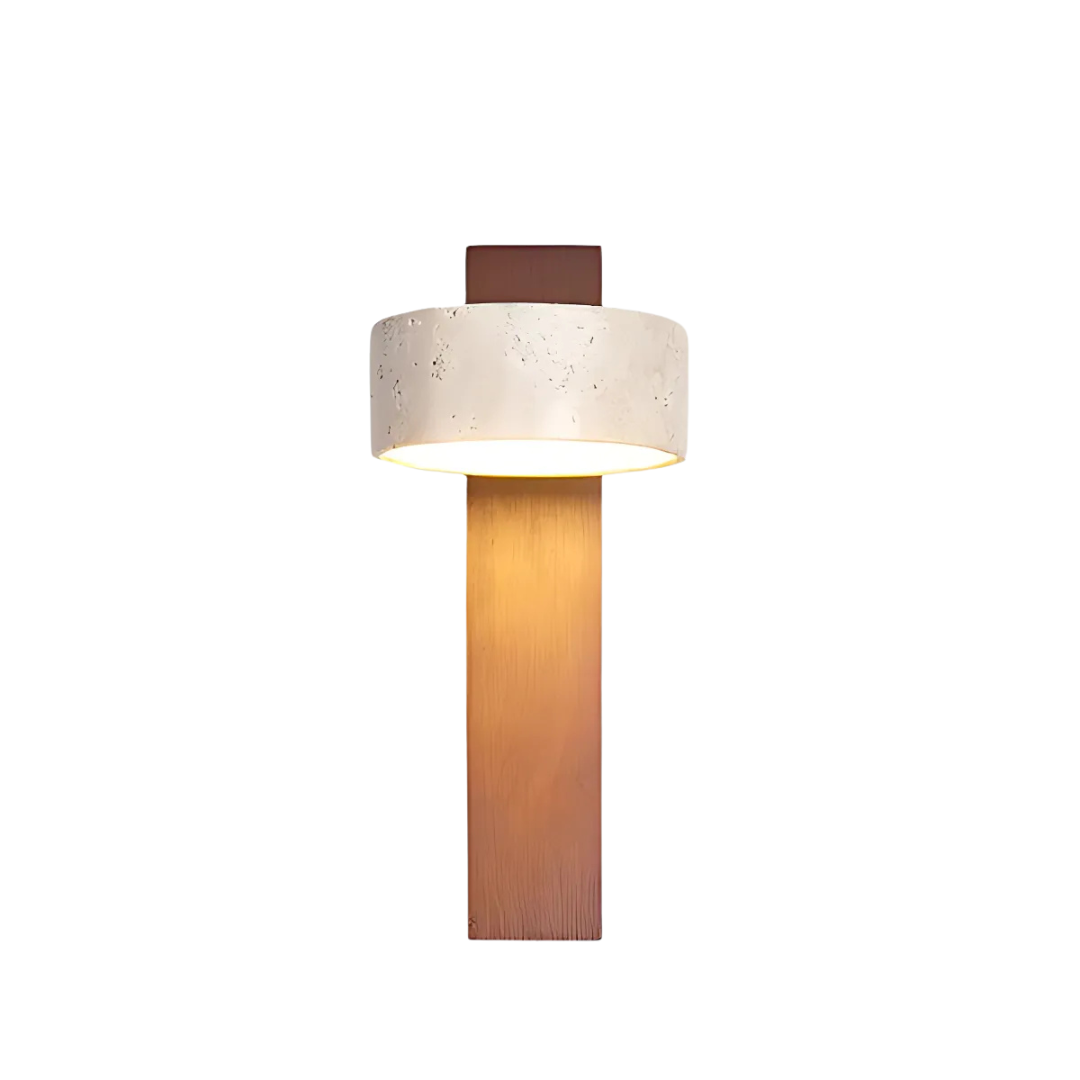 Wabi-sabi Travertine Wood LED Wall Light 1 Light