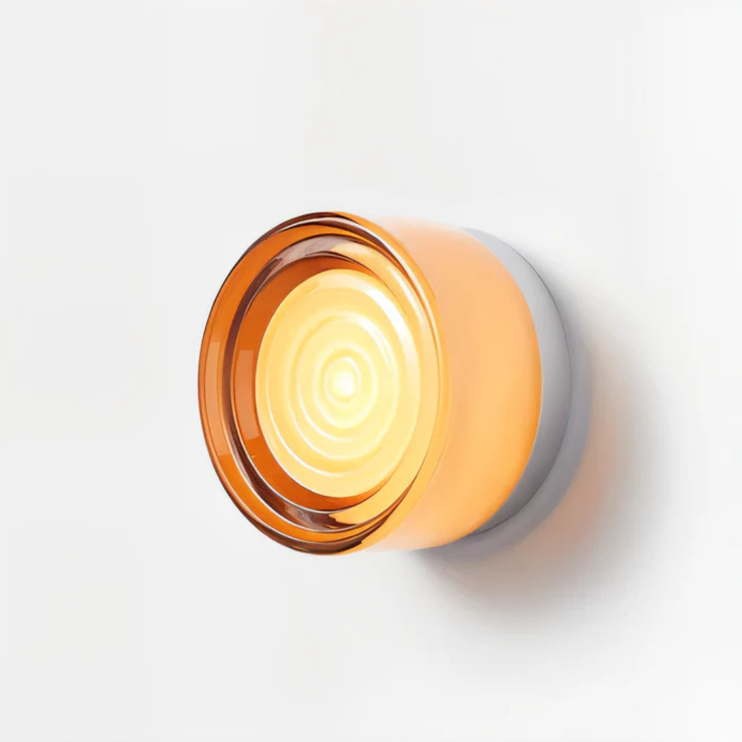 Modern Round Glass LED Wall Light, 1 Light