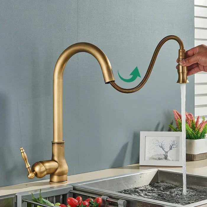 TimelessFlow - Antique Brass Kitchen Tap