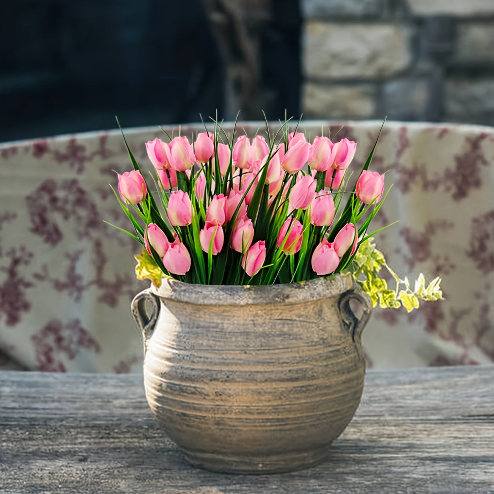 Set of 6 Artificial Tulip Bunches – UV-Resistant and Realistic for Garden and Indoor Decoration