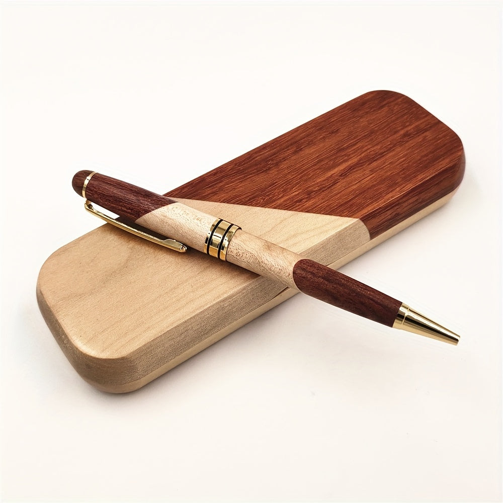 Premium Wooden Pen Box with Luxury Ballpoint Pen – Elegant and Professional