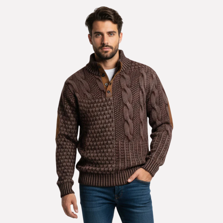 Stylish Men’s Patchwork Pullover