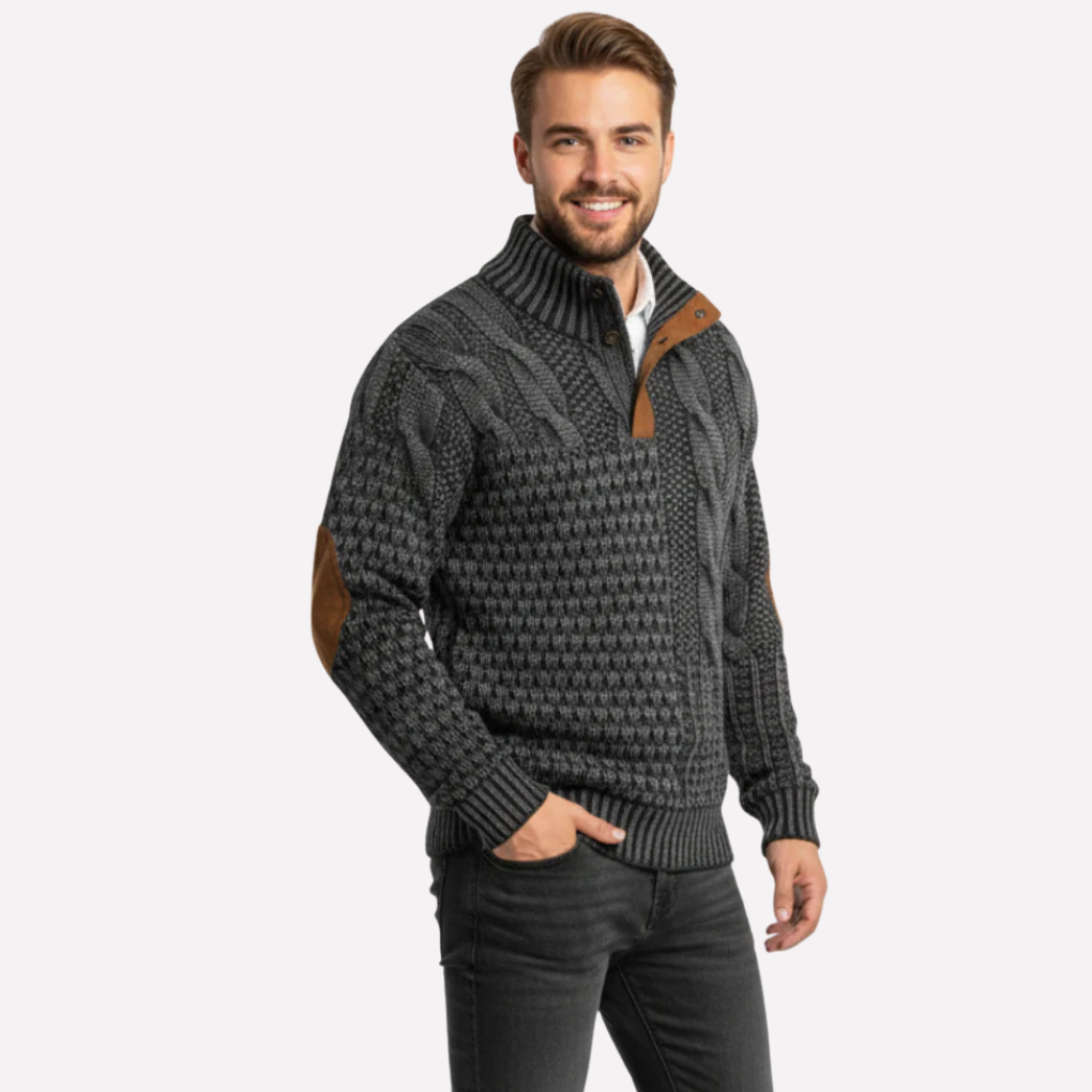 Stylish Men’s Patchwork Pullover