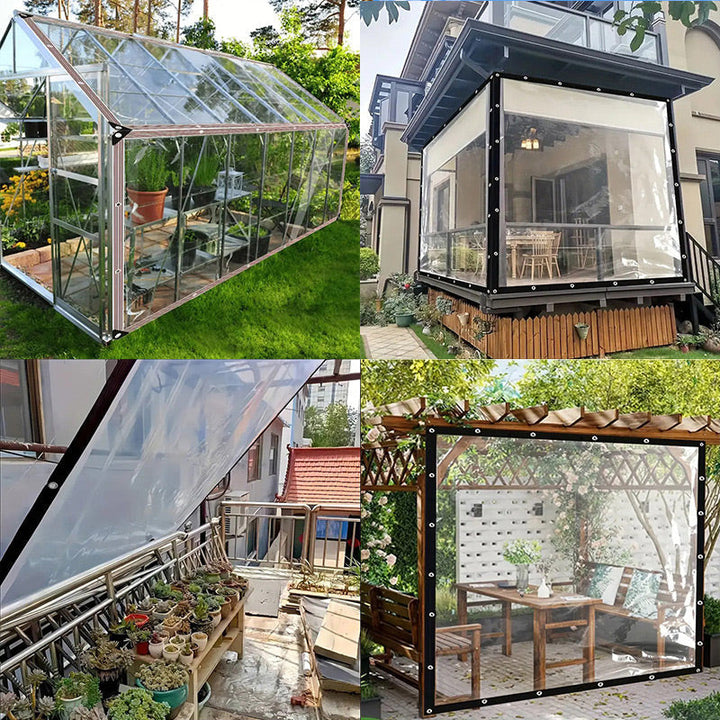Clear Weatherproof Tarpaulin for Garden, Patio and Outdoor Areas