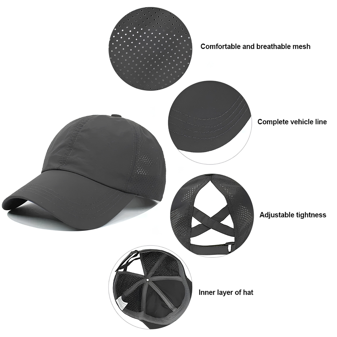 Breathable unisex mesh sports baseball cap with adjustable fit
