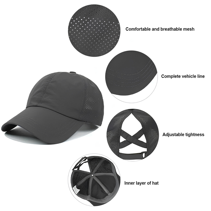 Breathable unisex mesh sports baseball cap with adjustable fit