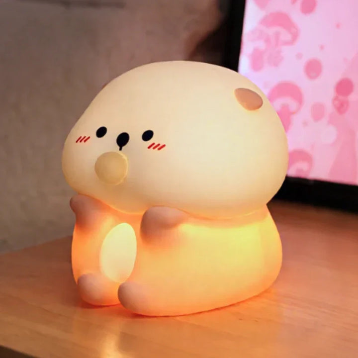 Cute Character Bedside Night Light Touch Control Rechargeable Lamp