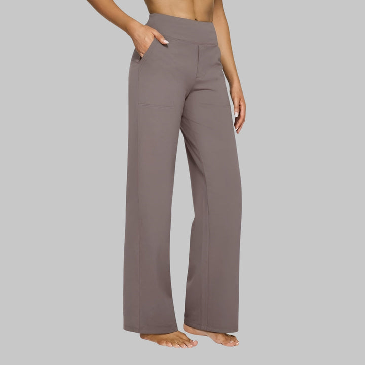 Women's High-Waisted Stretch Trousers – Comfortable Pull-On Trousers
