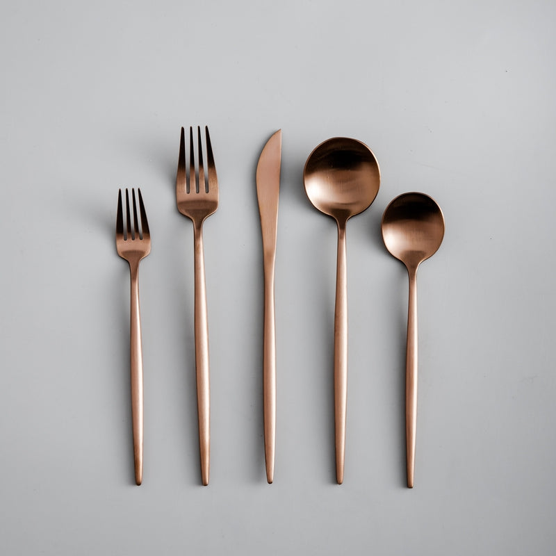 Luxe Stainless Steel Cutlery Set – Gold Design | 24 Pieces / 48 Pieces