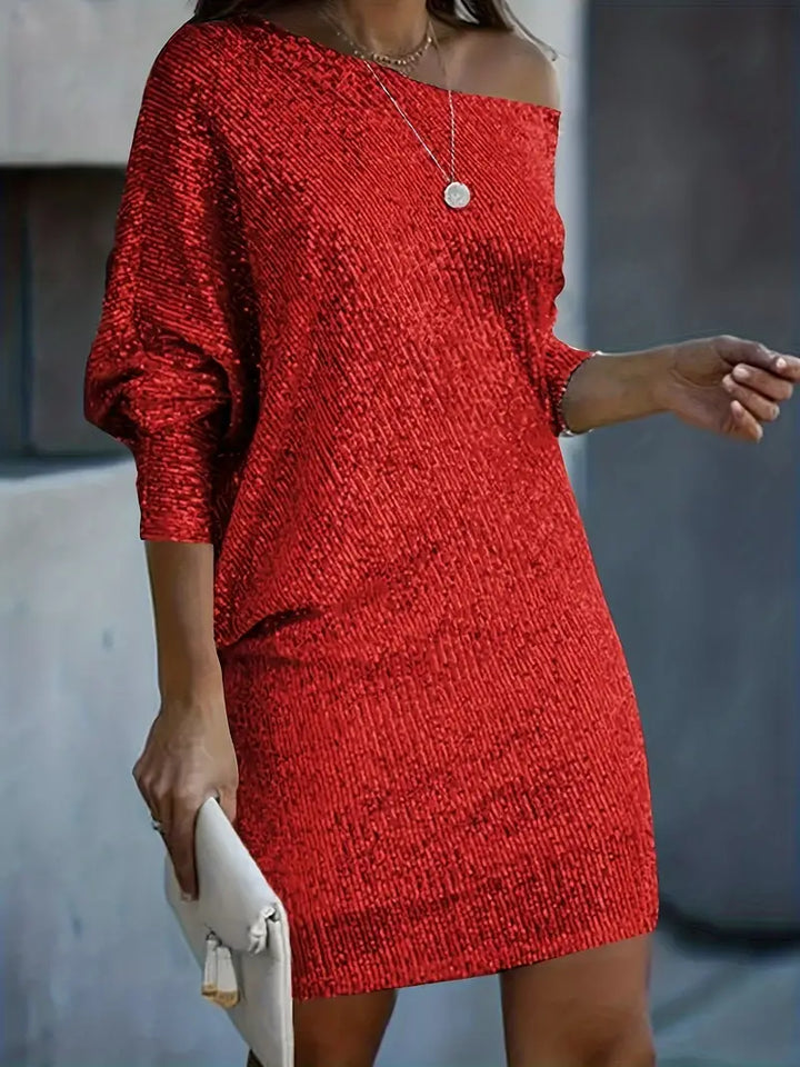 Party Dress with Contrasting Sequins - Seraphina