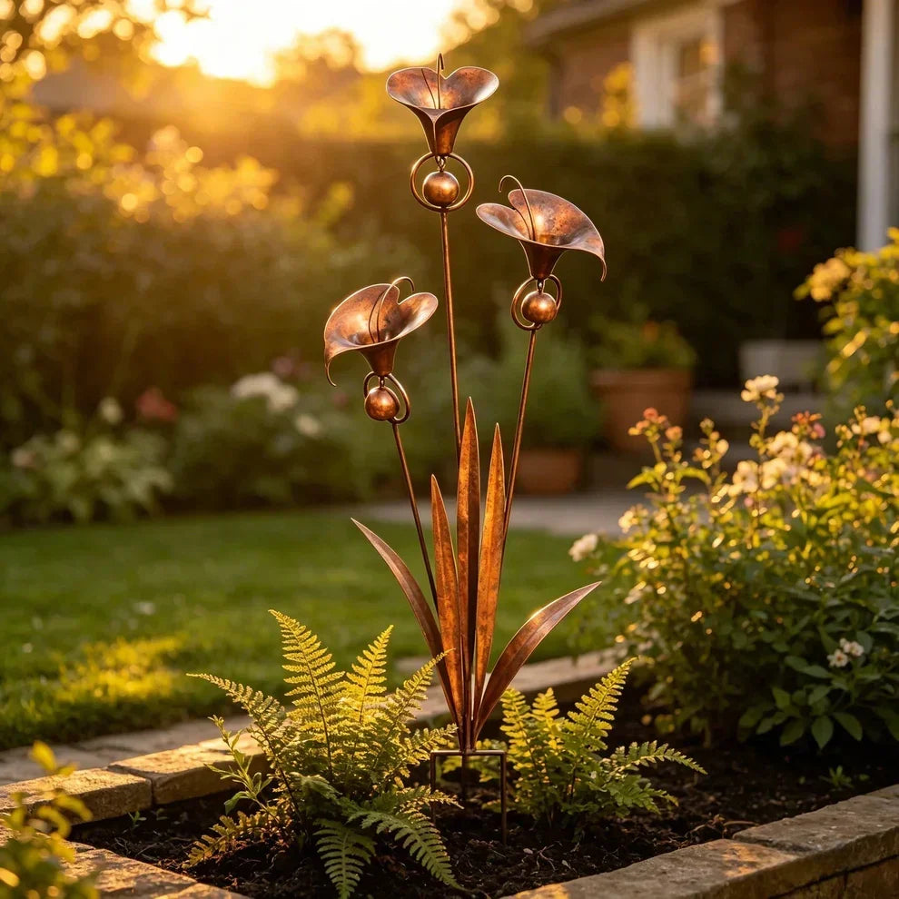 Copper Bloom Garden Stakes