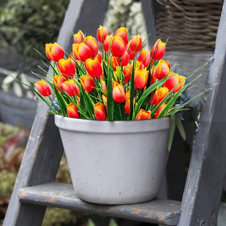 Set of 6 Artificial Tulip Bunches – UV-Resistant and Realistic for Garden and Indoor Decoration