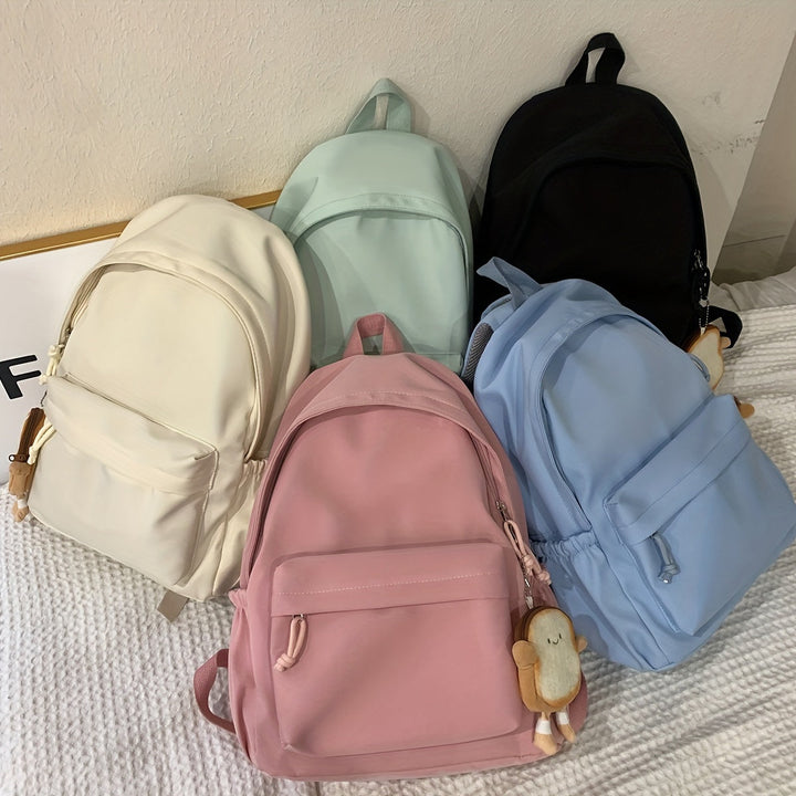 Women's Lightweight Nylon School Backpack in Pastel Colours