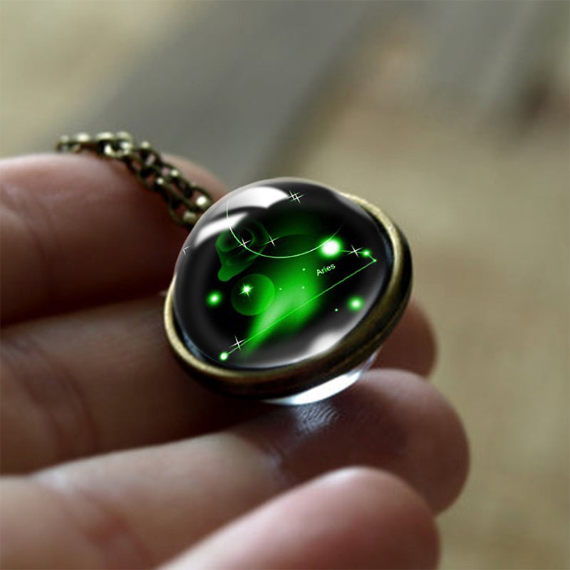 Glass Zodiac Sign Protection Pendant – Sofia