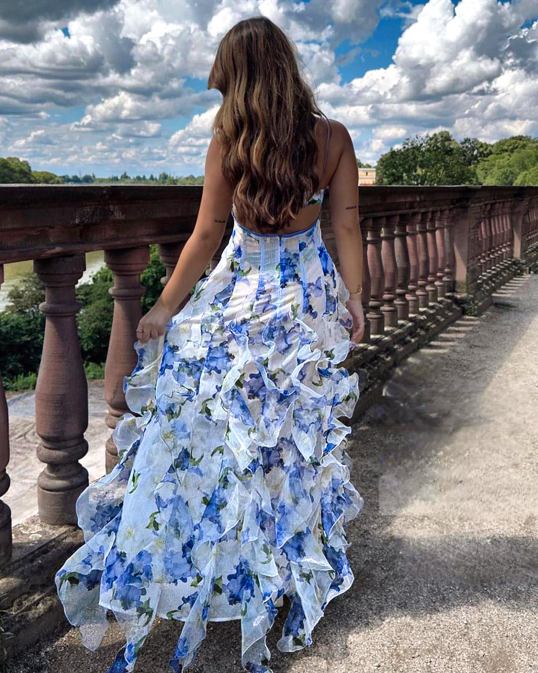 Women's Ruffled Floral Dress