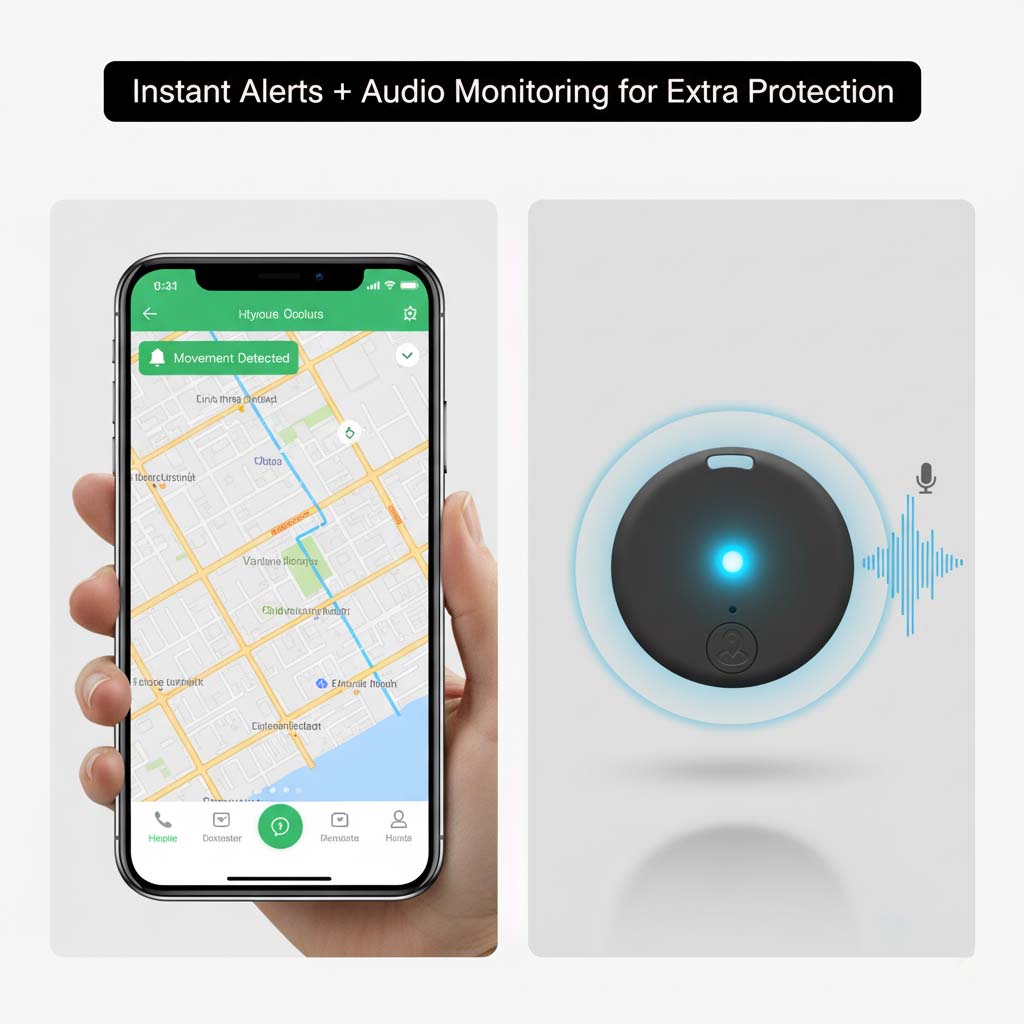 Magnetic Mini GPS Tracker with Real-Time Location, Motion Alerts and Audio Monitoring