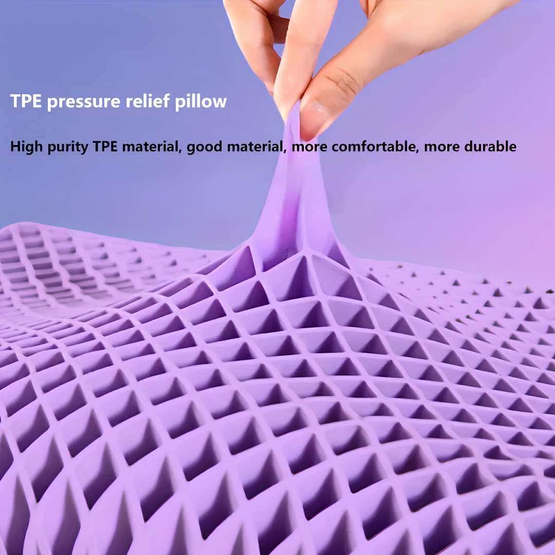 Breathable cervical TPE cushion with zero-pressure support