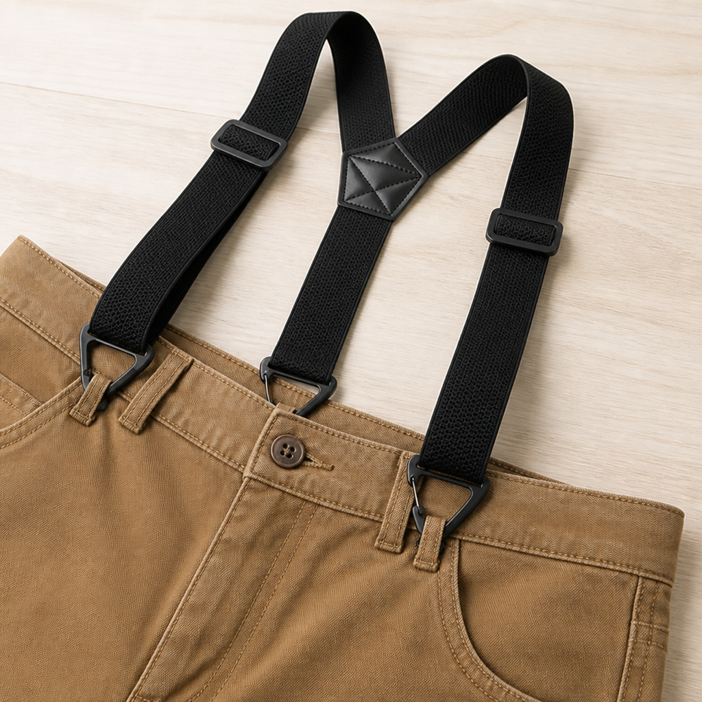 Men's Elastic Braces, 1.5 Inch Wide with Metal Clips, X or Y Back