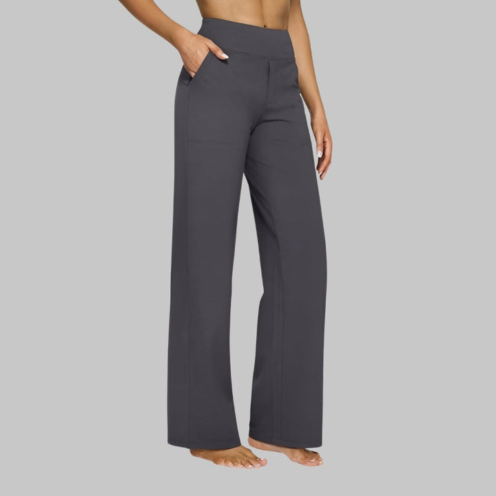 Women's High-Waisted Stretch Trousers – Comfortable Pull-On Trousers