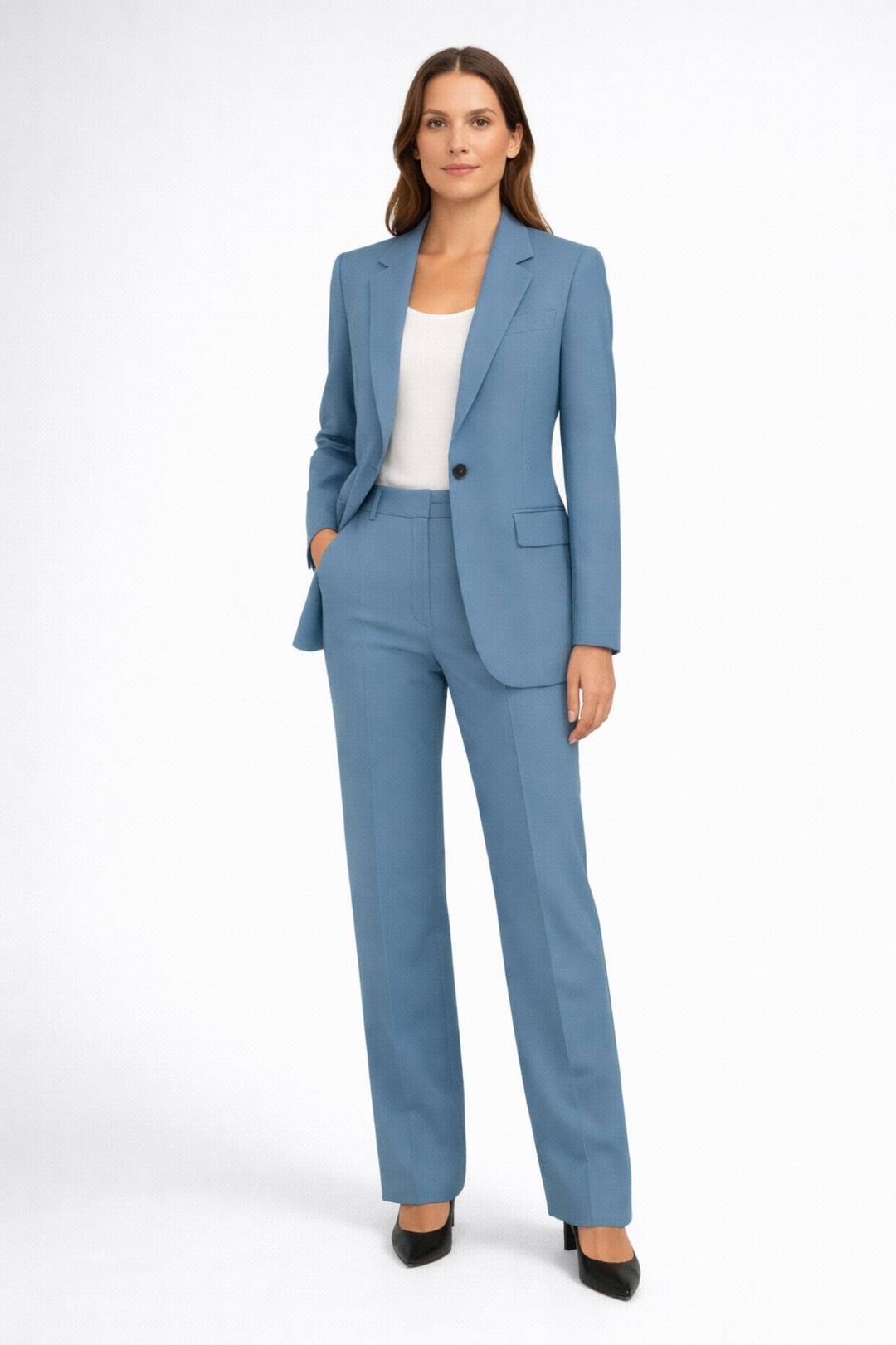 Women's Trouser Suit – Structured Blazer & Straight Trousers