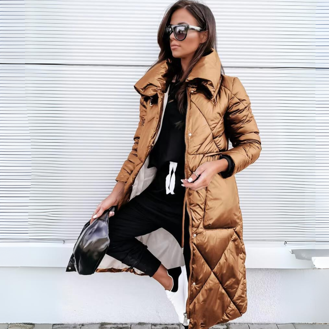 Elora Women's Long Down-Filled Winter Coat - Windproof & Water-Repellent