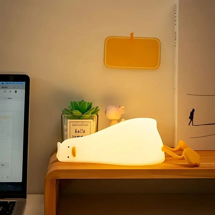 Cute Character Bedside Night Light Touch Control Rechargeable Lamp