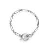 Elegant T-bar bracelet in white gold