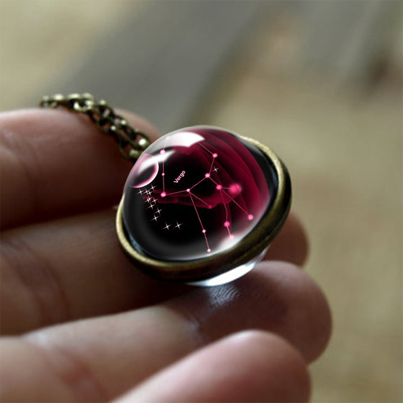 Glass Zodiac Sign Protection Pendant – Sofia