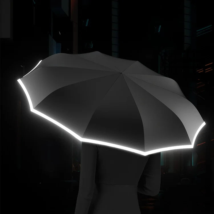 EliteShield Reverse Umbrella | Compact, Waterproof & Windproof with Reflective Safety Strip