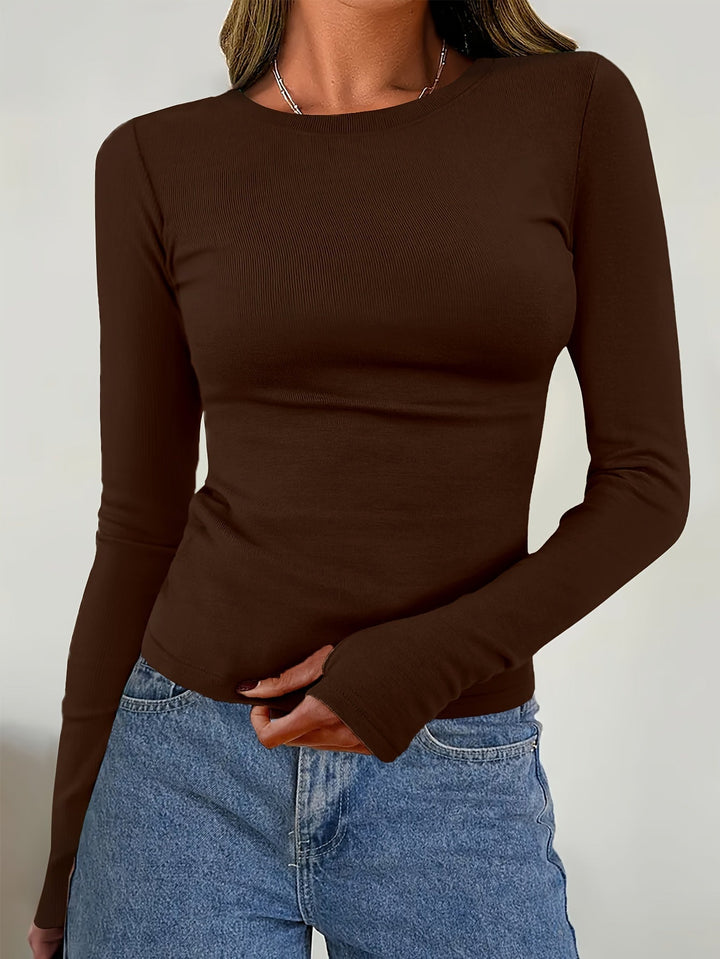 Women's Long-Sleeved Round-Neck Top for Autumn & Winter – Vivienne