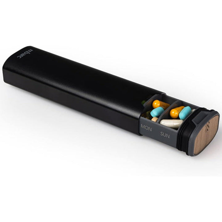 7-Day Pill Box – Stylish Aluminium and Wood Organizer