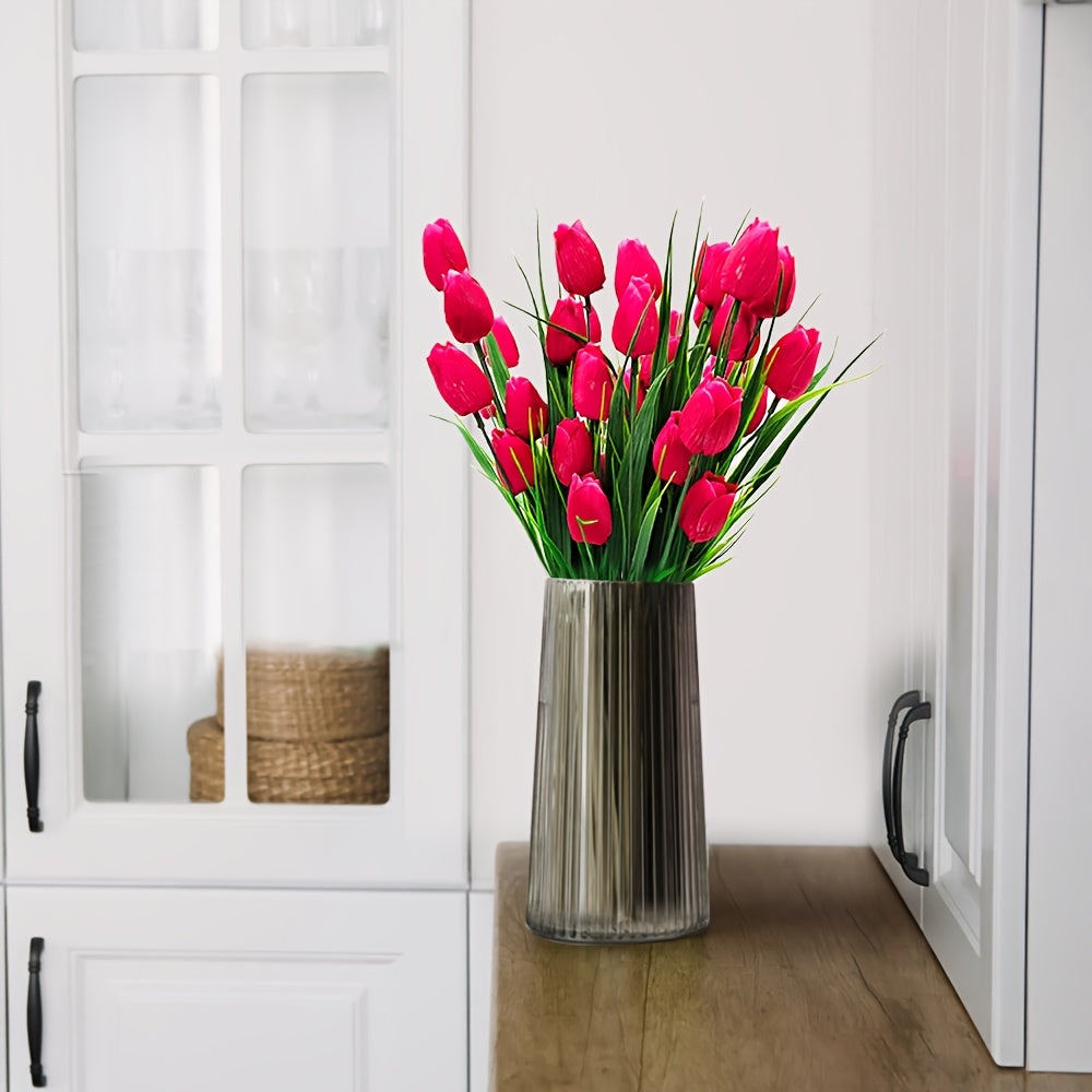 Set of 6 Artificial Tulip Bunches – UV-Resistant and Realistic for Garden and Indoor Decoration