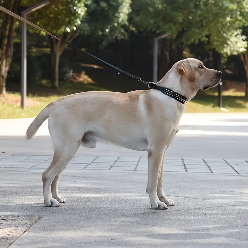 Adjustable Studded Dog Collar - Strong and Secure for Large Dogs