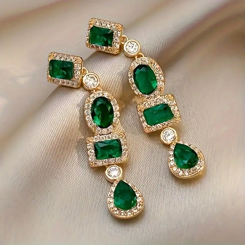 Elegant Gold Earrings with Delicate Pendants