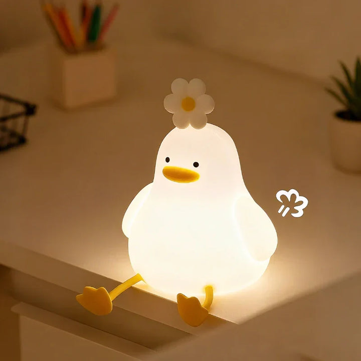 Cute Character Bedside Night Light Touch Control Rechargeable Lamp