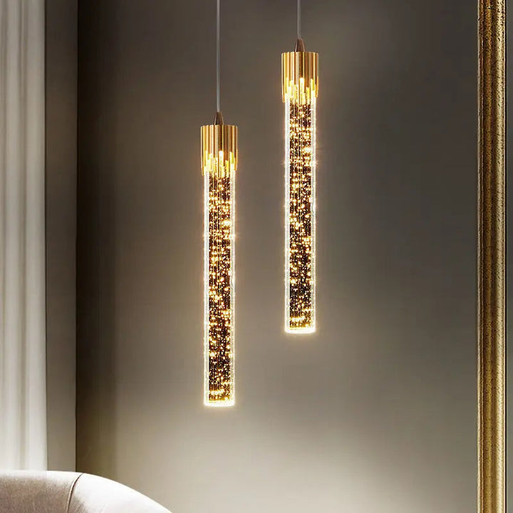 Cylinder-Shaped Glass Pendant Lamp - Lustreau