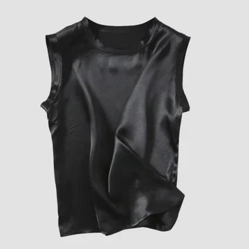Féline - Sleeveless Silk Satin Top