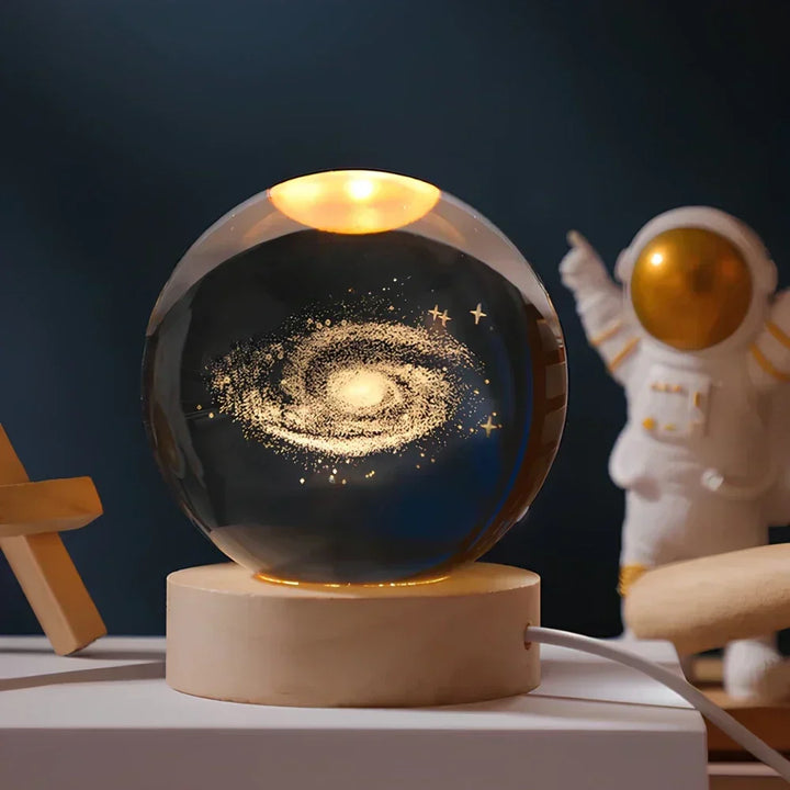 LED Crystal Sphere Night Light Cosmic 3D Planet Display