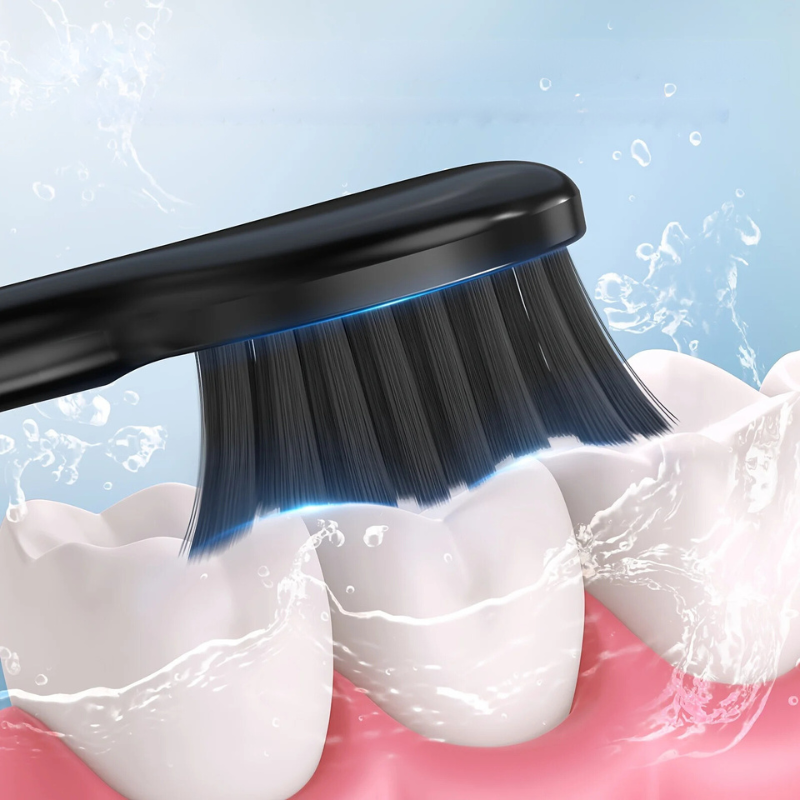 Zahnoa Sonic Toothbrush | Ultrasonic Cleaning | Quiet and Rechargeable | 8 Replacement Heads