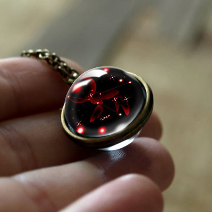 Glass Zodiac Sign Protection Pendant – Sofia