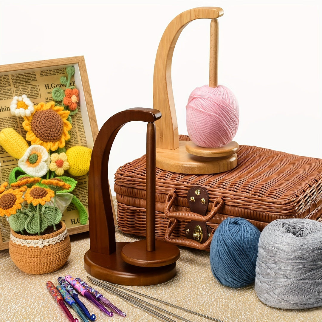 Bamboo Yarn Holder – Practical Storage for Knitting and Crochet Projects