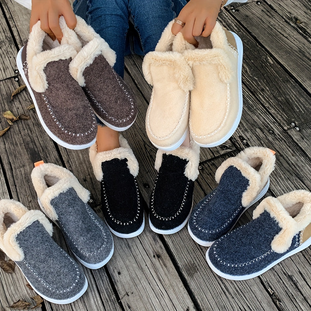 Women's Warm Slippers – Non-Slip, Plush Lining for Home and Winter Use