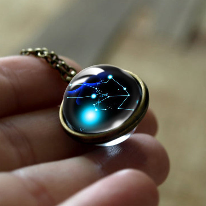 Glass Zodiac Sign Protection Pendant – Sofia