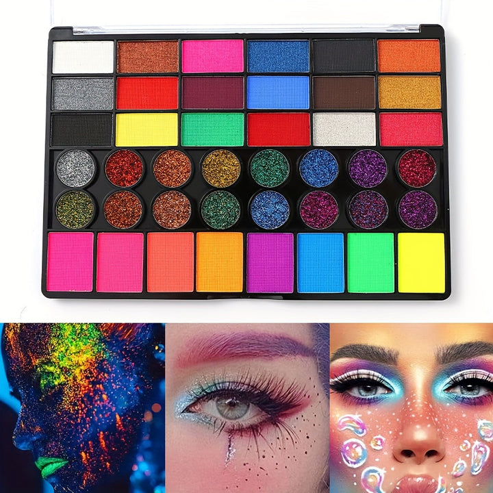 Set of 42 Water-Based Face and Body Paint Colours – Perfect for Creative Art and Painting