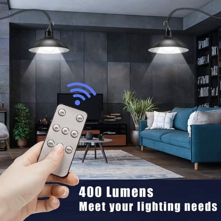 TwinRay Wireless Solar LED Lamp Set with Remote Control