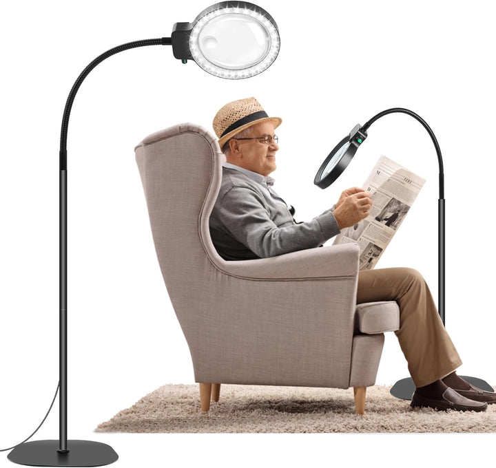 Full-Field Magnifying Lens with LED Light – Hands-Free Reading Aid for Books, Crafts and Hobbies